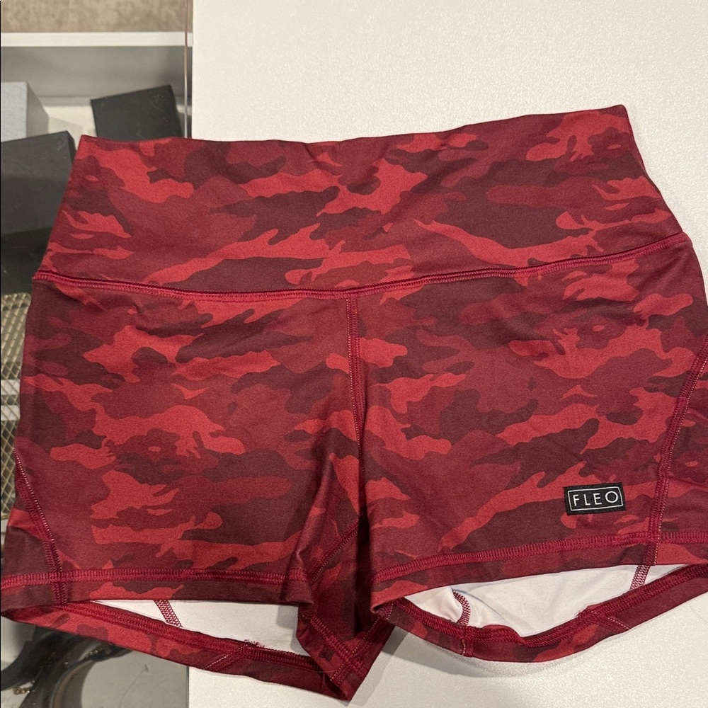 Fleo Red Camo Athletic Shorts